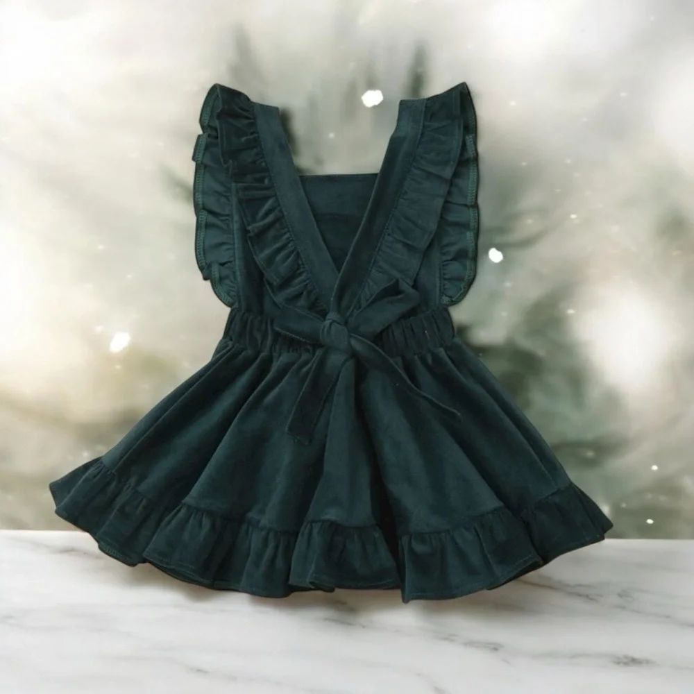 Green Ruffle Pinafore Dress